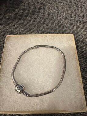 Pandora Sterling silver Snake Chain Bracelet with Branded Barrel Clasp